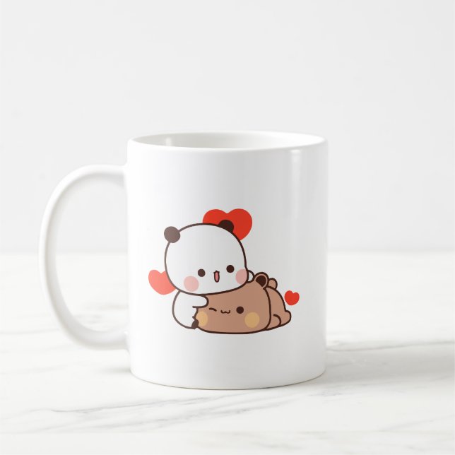 Mug Cute Panda ours couple hugin, bubu et dudu amour (Gauche)