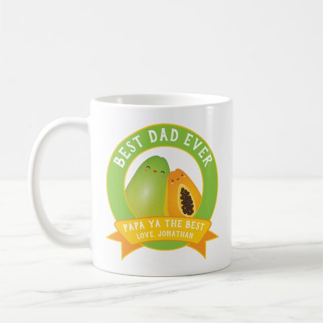 Mug Cute Papa Ya Le Meilleur Jeu De Fruits Drôle Pour  (Gauche)