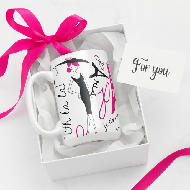 Mug Cute Paris Thème Lady élégante (Créateur téléchargé)