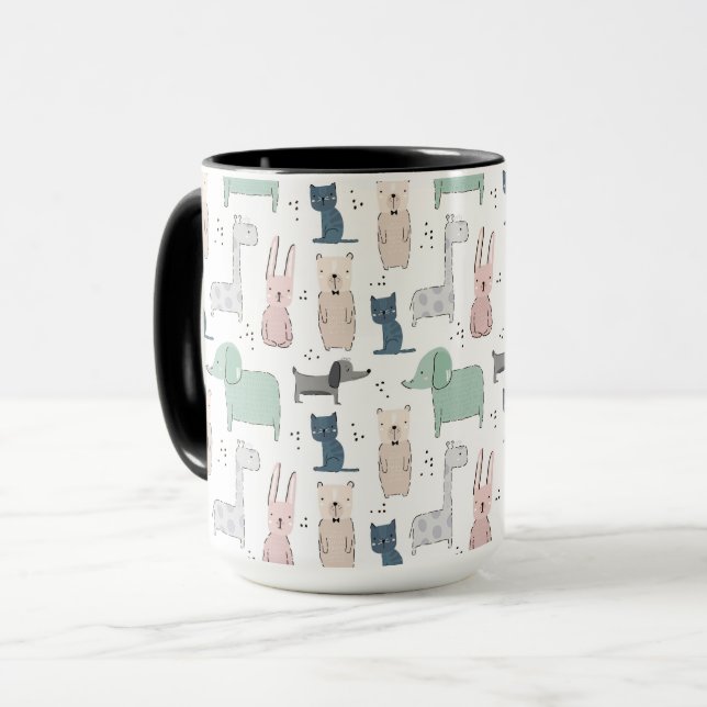 Mug Cute Pastel Baby Motif animal (Devant gauche)