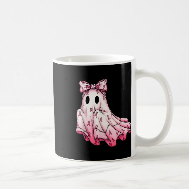 Mug Cute Patchwork Ghost Pink Ribbon Cancer du sein Aw (Droite)