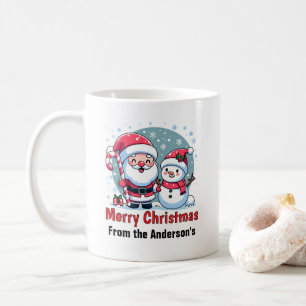 Mug Cute Père Noël Et Motoneige Noël Personnalisé