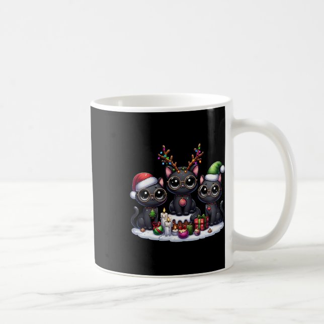 Mug Cute Père Noël Reindeer Elf Noir Chat Noël Femme (Droite)