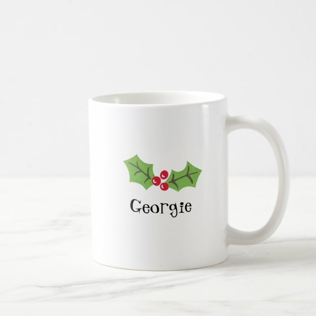 Mug Cute personnalisée Holly & Berries Noël (Droite)