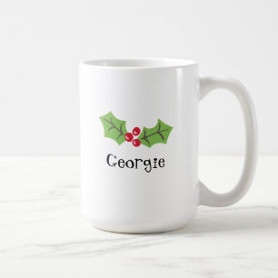 Mug Cute personnalisée Holly & Berries Noël