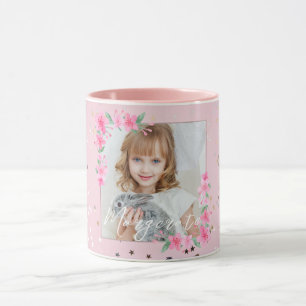 Mug Cute Personnalisée une photo rose