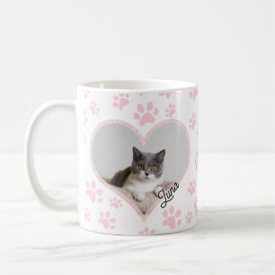 Mug Cute Pet Chat Photo Coeur parties scintillant et p