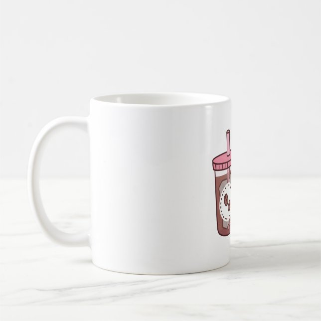 Mug Cute Petit Ours Panda Accrochant Du Café Glacé (Gauche)
