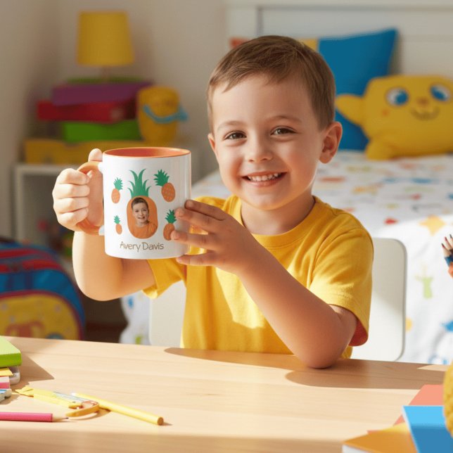 Mug Cute Pineapple Photo Template Personalized Kids Na (Créateur téléchargé)