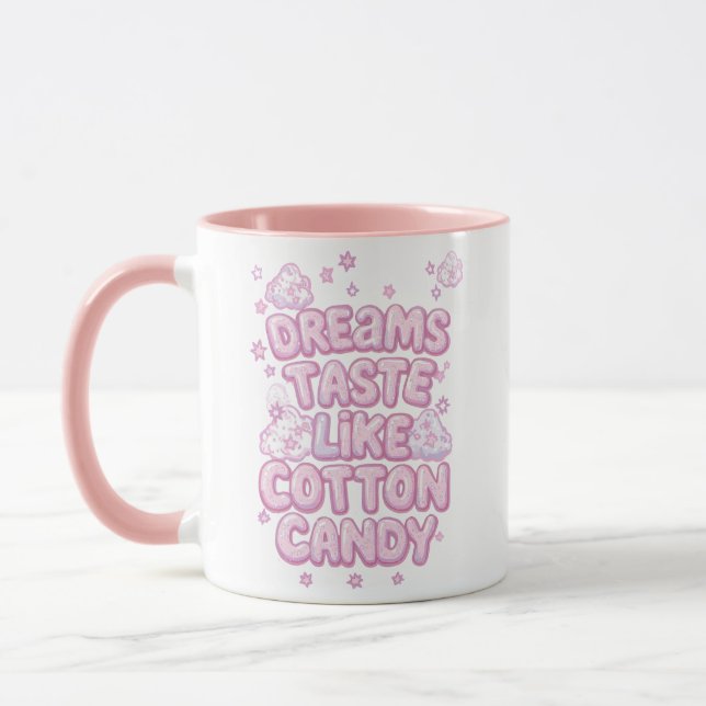 Mug Cute Pink Whimsical Dreamer Typography (Gauche)
