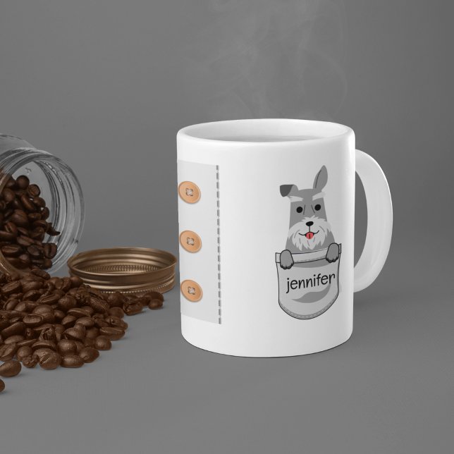 Mug Cute Pocket Puppy Miniature Schnauzer Ajouter Votr (Créateur téléchargé)