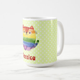 Mug Cute Pride Kitty Aquarelle personnalisée