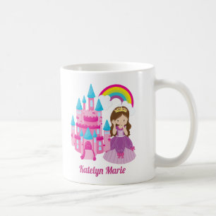 Mug Cute Princess Castle Kids Rose Personnalisé