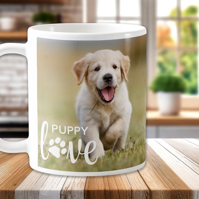Mug Cute Puppy Love Photo personnalisée Amoureux des c (Créateur téléchargé)