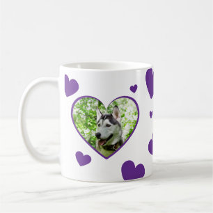 Mug Cute Purple Heart Pet Photo