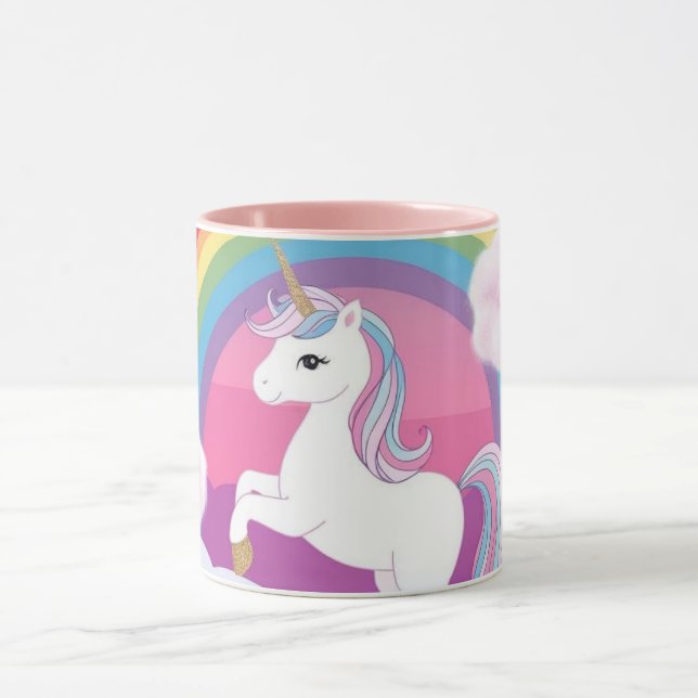 Mug Cute Purple Unicorn in a Starry Sky (Centre)