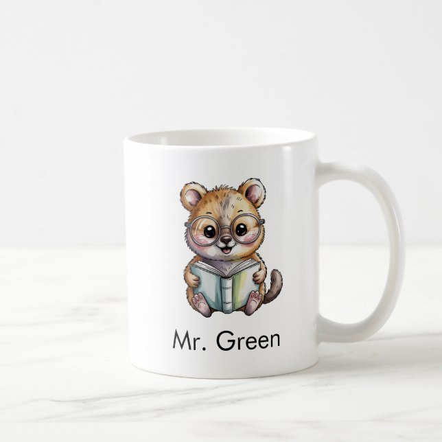 Mug Cute Quokka Reading a Book Custom (Droite)