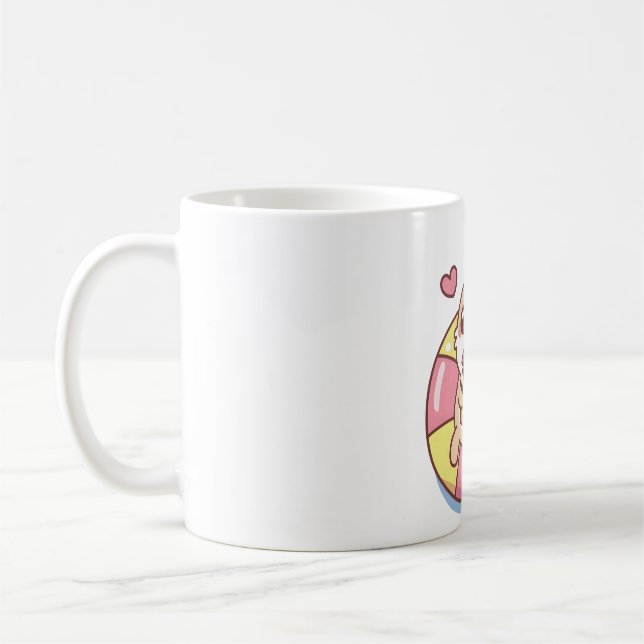 Mug Cute Rabbit Chilling Sur Flotteur De Piscine Vibes (Gauche)