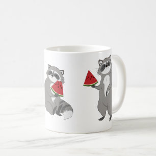 Mug Cute raccoon with watermelon
