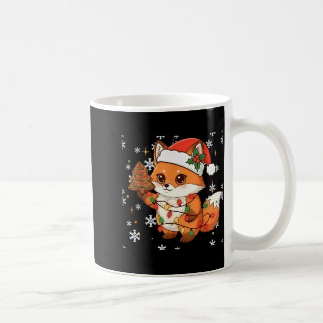 Mug Cute Racoon Lights Tree Cake Funny Xmas Merry Chri (Droite)