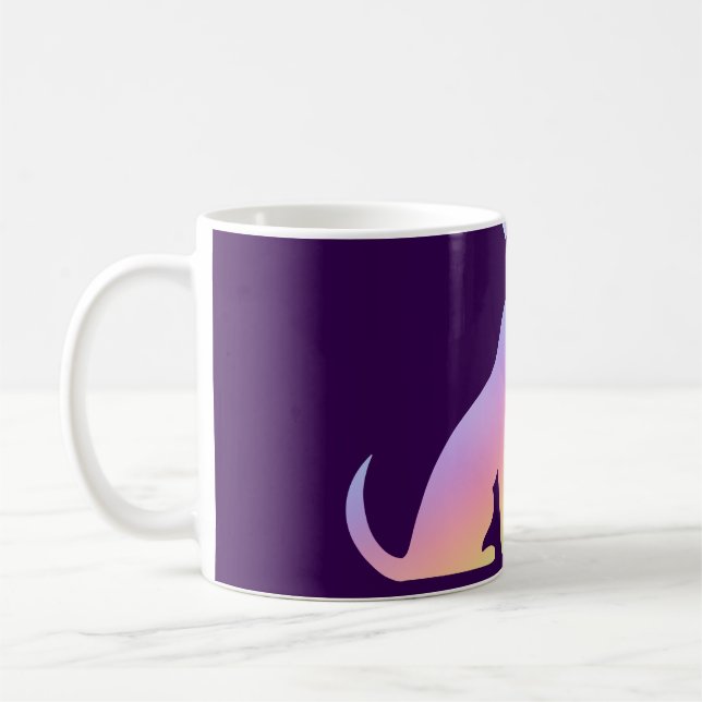 Mug Cute Rainbow Cat and Dog Silhouette Love Purple To (Gauche)