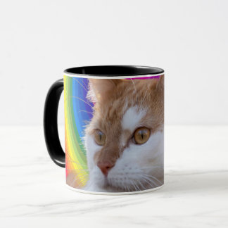 Mug Cute Rainbow Colorful Cat Photo