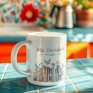 Mug Cute Rainbow Librairie & Livres Enseignant Monogra