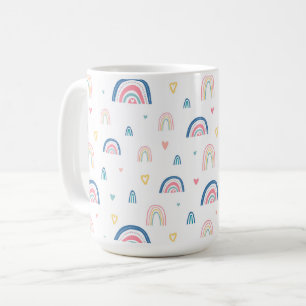 Mug Cute Rainbows & Hearts Motif