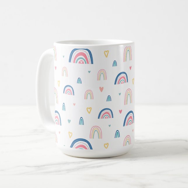 Mug Cute Rainbows & Hearts Motif (Devant gauche)