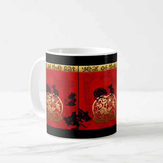 Mug Cute Rat Chinese Year 2020 Zodiac Birthday 2 To Mu (Devant gauche)