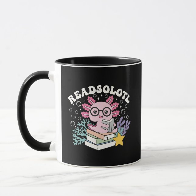 Mug Cute Readsolotl Axolotl Reading Books Pun Coffee  (Gauche)