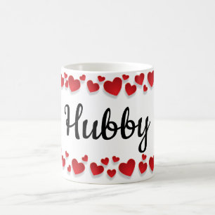 Mug Cute Red Hearts Hubby