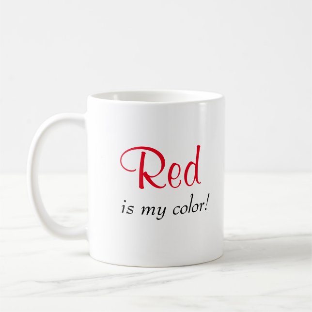 Mug Cute Red Is My Color dicton (Gauche)
