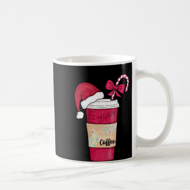 Mug Cute Red Santa Hat Coffee Candy Cane Christmas T S (Droite)