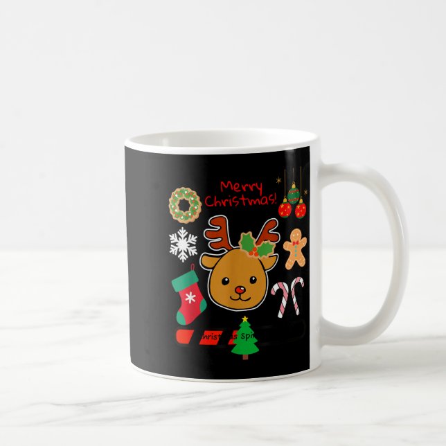 Mug Cute Reindeer Christmas Cartoon Holiday Festive Ar (Droite)