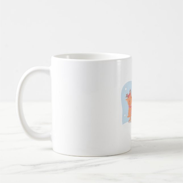 Mug Cute Reindeer Construire Un Snowman (Gauche)
