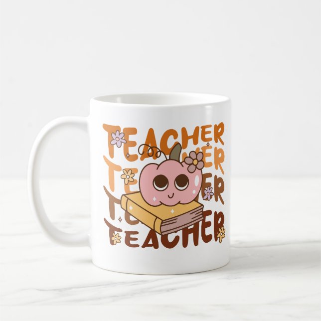 Mug Cute Retro Automne Enseignant Citrouille Halloween (Gauche)