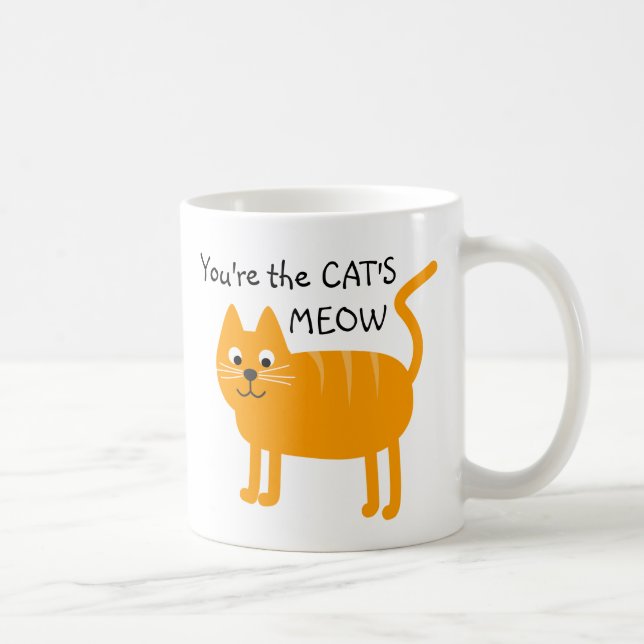 Mug Cute Retro Dire Orange Chat Ajouter un nom Soupe d (Droite)