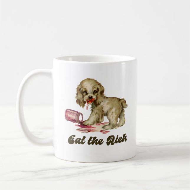 Mug Cute Retro Puppy - Mange Rich (Gauche)