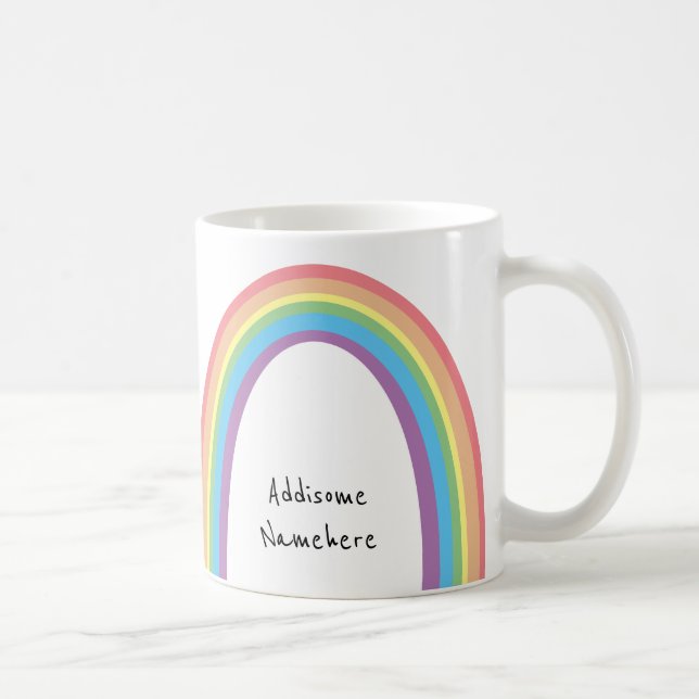 Mug Cute Retro Rainbow Fun Ajouter Votre Nom (Droite)