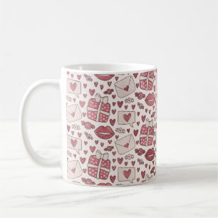 Mug Cute Romantique Coeurs Roses Baisers