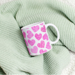 Mug Cute rose Doodled Heart Valentine's Day Motif