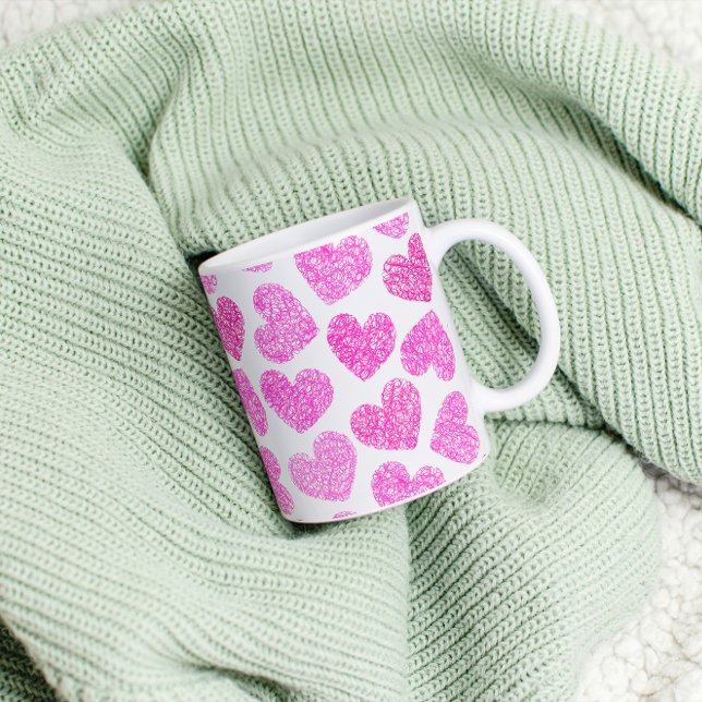 Mug Cute rose Doodled Heart Valentine's Day Motif (Créateur téléchargé)