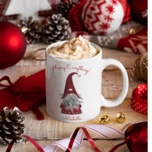 Mug Cute Rustique Personnalisé Noël Gnome Elf