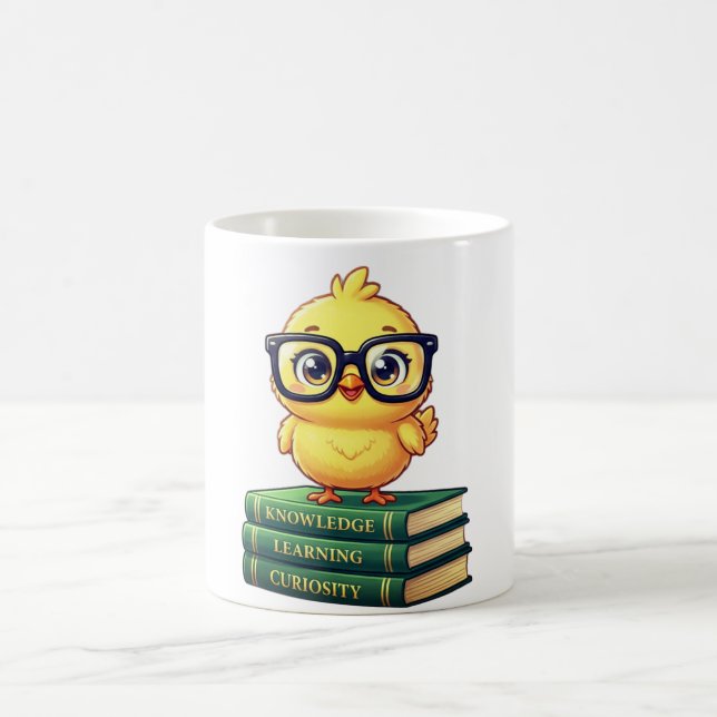 Mug Cute Scholar Chick Reading Books (Centre)