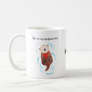 Mug Cute Sea Otter Nom personnalisé Cadeau pour femme/