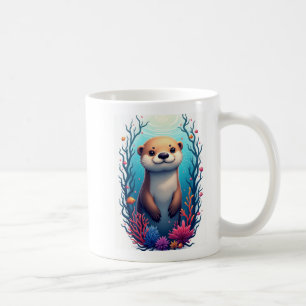 Mug "Cute Sea Otter Underwater Art - Adorable Ocean Wi