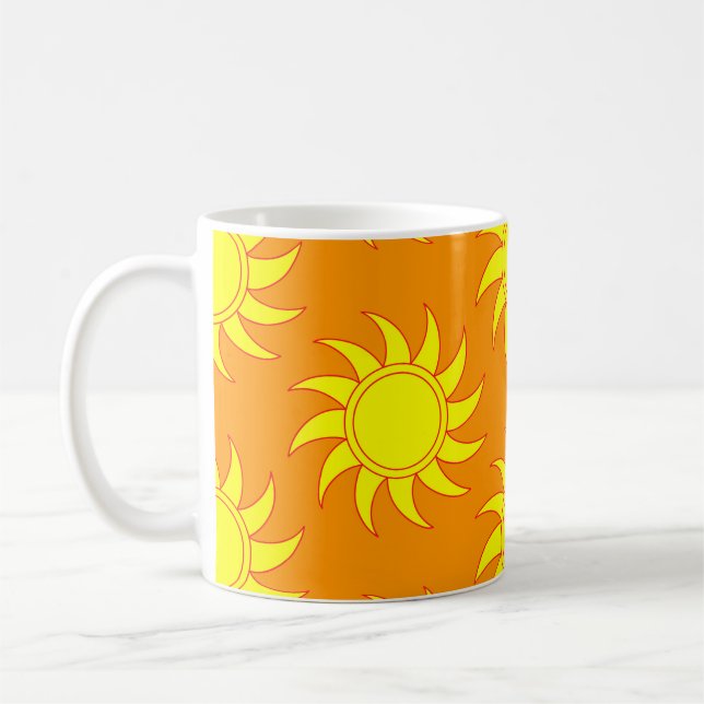 Mug Cute seamless pattern of sun. Doodle hand drawn st (Gauche)