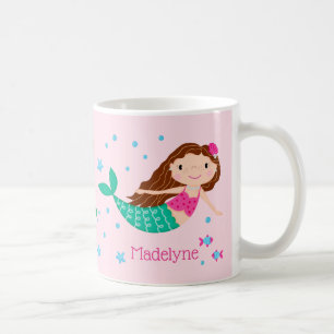 Mug Cute Sirène rose Personnalisée