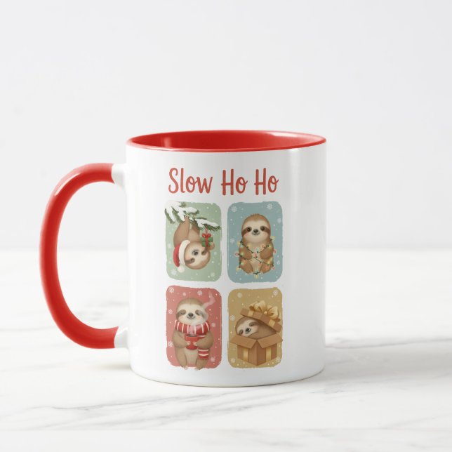 Mug Cute Sloth Noël – Slow Ho Ho (Gauche)